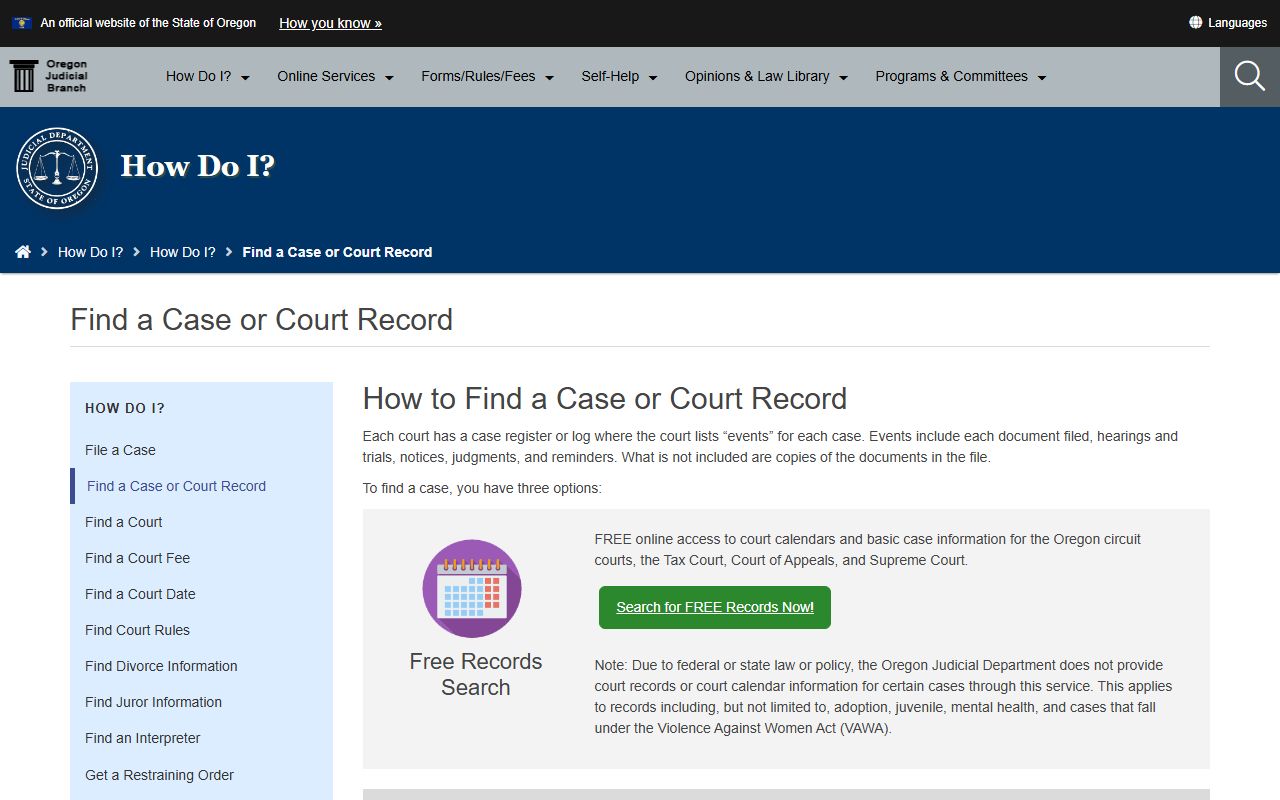 Baker County court records after jail arrest Oregon case search